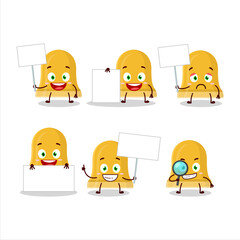 Gold bell cartoon character bring information board