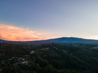 Fototapeta na wymiar Aerial View of the Poas Volcano at Sunrise