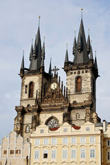 Fototapeta na wymiar Church of Our Lady at before Tyn in Prague, Czech Republic