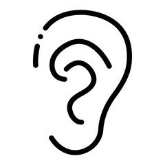 Pixel perfect ear listen line icon
