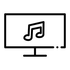 Pixel perfect desktop music audio player line icon