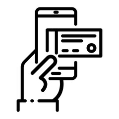 Pixel perfect buying mobile online ticket line icon