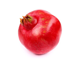 Ripe red pomegranate on a white background