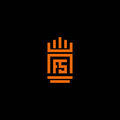 FS alphabet design letter symbol, FS initial logotype vektor