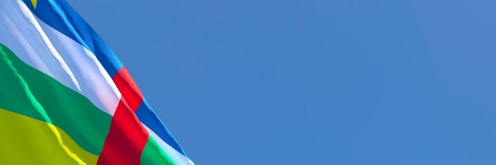 Fototapeta premium 3D rendering of the national flag of Central African Republic waving in the wind