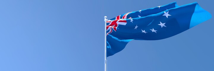 3D rendering of the national flag of Cook Islands waving in the wind