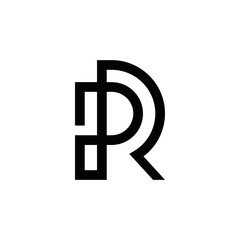 r p rp pr initial logo design vector symbol graphic idea creative
