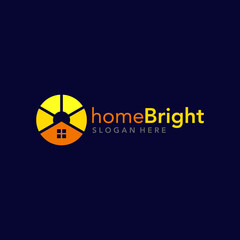 sunny home bright logo vector