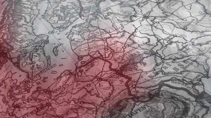 Illustration on map, Nazi Germany attacking Soviet during World War two