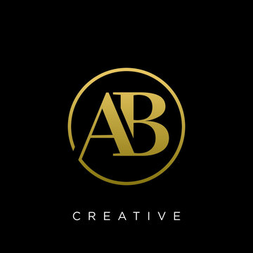 ab luxury logo design vector icon symbol