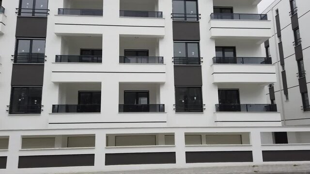 New Build White Apartments Stock Video Footage
