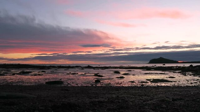 Landscape view at sunrise in the Bic national park, Canada