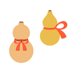 正月　年賀状　ひょうたん　イラスト素材