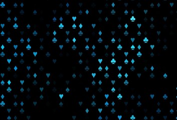 Dark BLUE vector template with poker symbols.