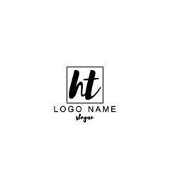 Fototapeta na wymiar Initial letter HT, minimalist template concept design vector.