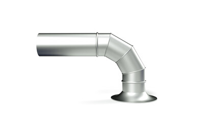 Stack of metal pipes. 3d rendering on white background