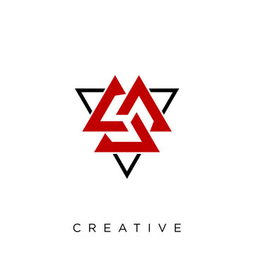triangle trinity logo design vector icon symbol