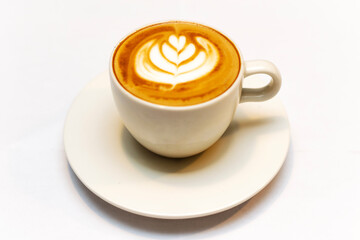 cup of cappuccino with latte art
