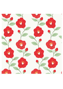 Vector camellia flowers seamless pattern