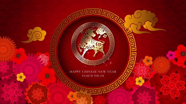 Chinese New Year, year of the Ox 2021, also known as the Spring Festival with the Chinese calligraphy gong xi fa cai or gong hay fat choy, means may you attain greater wealth