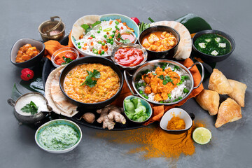 Assortment Indian recipes food various.