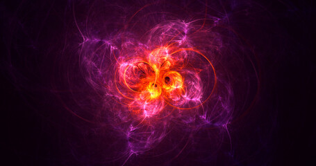 3D rendering abstract multicolor fractal light background