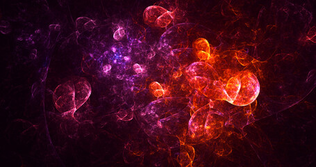 3D rendering abstract multicolor fractal light background