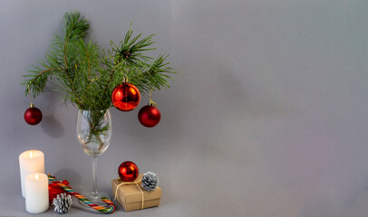 Christmas, New Year card with space for text