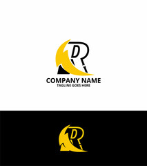 Flash initial letter R Logo Icon Template. Illustration vector graphic. Design concept Electrical Bolt With letter  symbol. Perfect for corporate, technology, initial , more technology brand identity