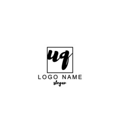 Fototapeta na wymiar Initial letter UQ, minimalist template concept design vector.