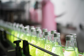 industry production line. beverage factory processing and package