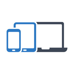 Smartphone with tablet and laptop icon
