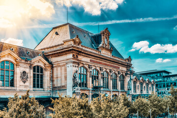  City views of one of the most beautiful cities in the world - Paris. Austerlitz Train Station in...