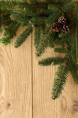 Christmas  decoration on wooden background.
