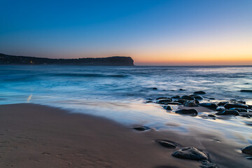 Clear skies sunrise seascape