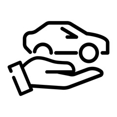 Pixel perfect car investment line icon