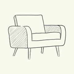 Fototapeta premium Armchair. Hand drawn vector illustration