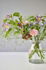 Bouquet 006, step by step installation of flowers in a vase. Flowers bunch, set for home. Fresh cut flowers for decoration home. European floral shop. Delivery fresh cut flower.