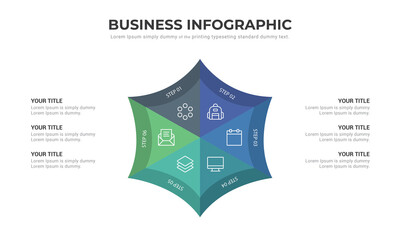 Vector cycle infographics set, 6 options template for diagram, graphic, presentation, Business concept.