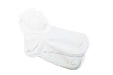 white cotton sport sock isolated on white background