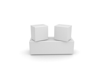 3D box on white background