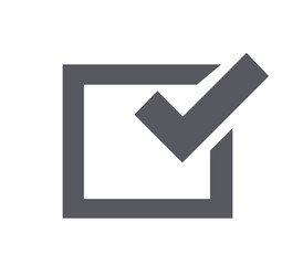 Check Box Icon, Vector Vote Yes Sign