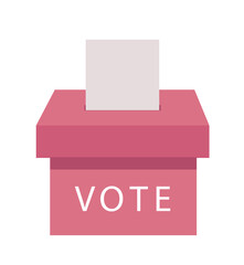 Vector of voter ballot going into a ballot box