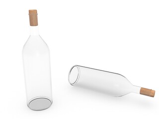 3d bottle on white background