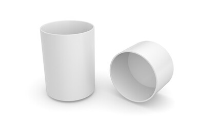 3d mockup glass in white background
