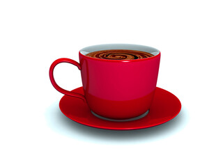 3D red cup on white background