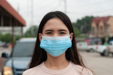 Asian women wear face mask protect coronavirus