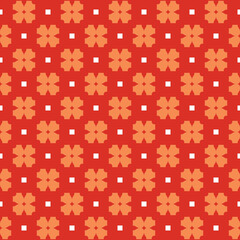 Vector seamless pattern texture background with geometric shapes, colored in red, orange, white colors.