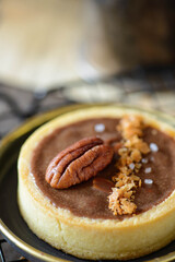 chocolate cake with pecans