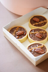 chocolate cake with pecans